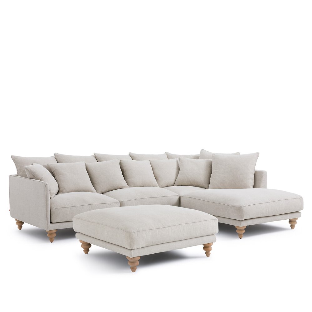 canapé d'angle lazare avec pouf en plus